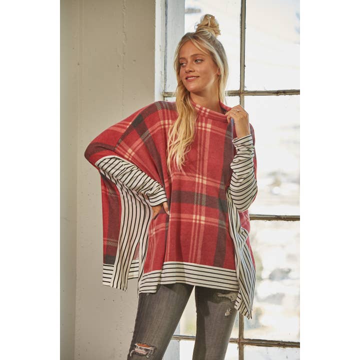 Poncho a cuadros Caitlyn para venta al por mayor de salt & bit