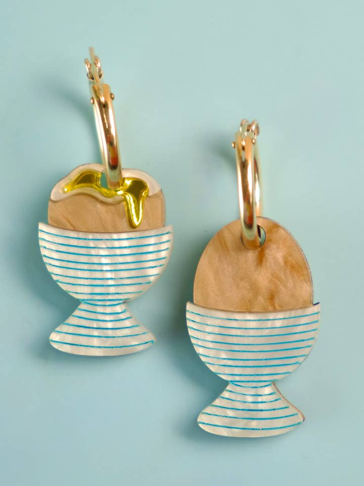 Dippy Egg Hoop Earrings for wholesale by Cuteryko