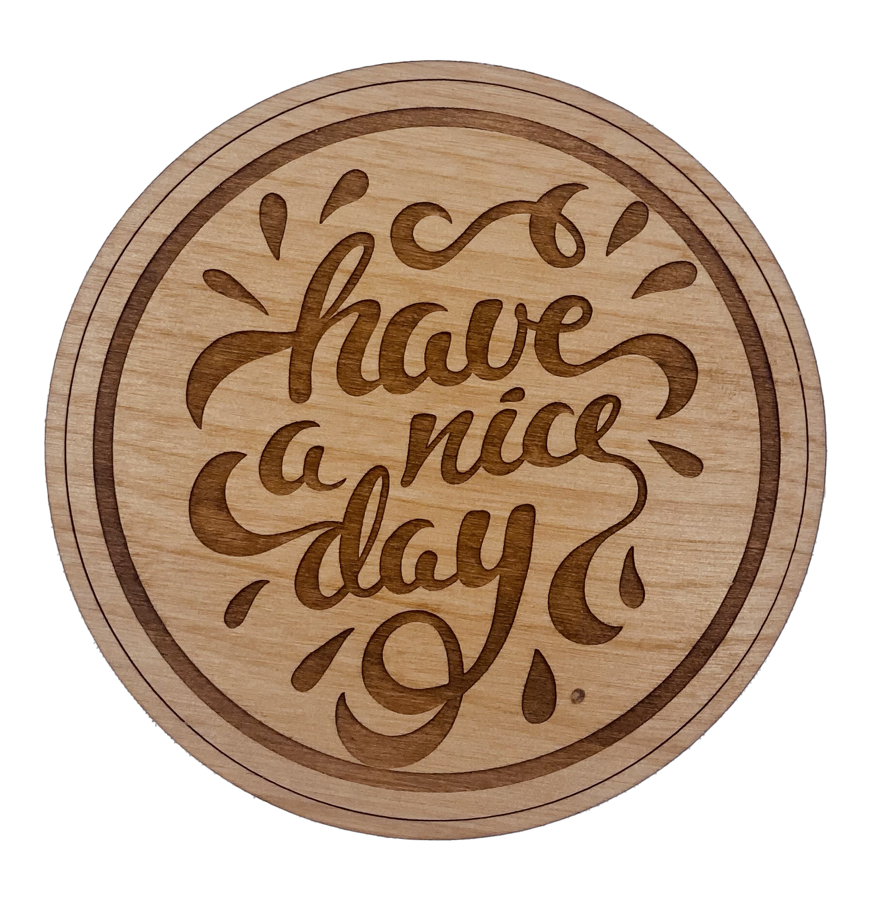 Woodcutts Inc. - Venta al por mayor Posavasos - Posavasos de madera para tener un buen día0