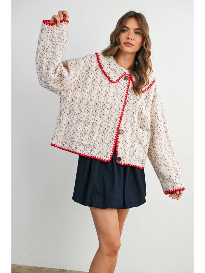 BUTTERMELON - Wholesale Jacket - Women's - Buttoned Fleece Puffer Jacket - BMJ784829