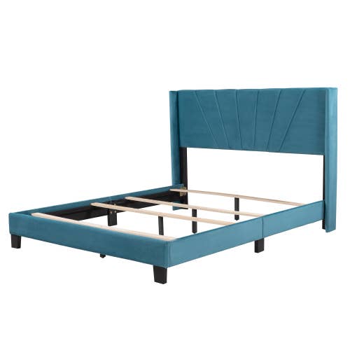 VTNG50 - Wholesale Bed - Queen Size Velvet Upholstered Platform Bed,Box Spring Needed19