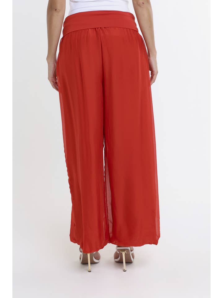 TINA Stephens Italy/Tees By Tina - Wholesale Pants - Women's - Mercedes Foldover Waist Silk Pant (PL203)