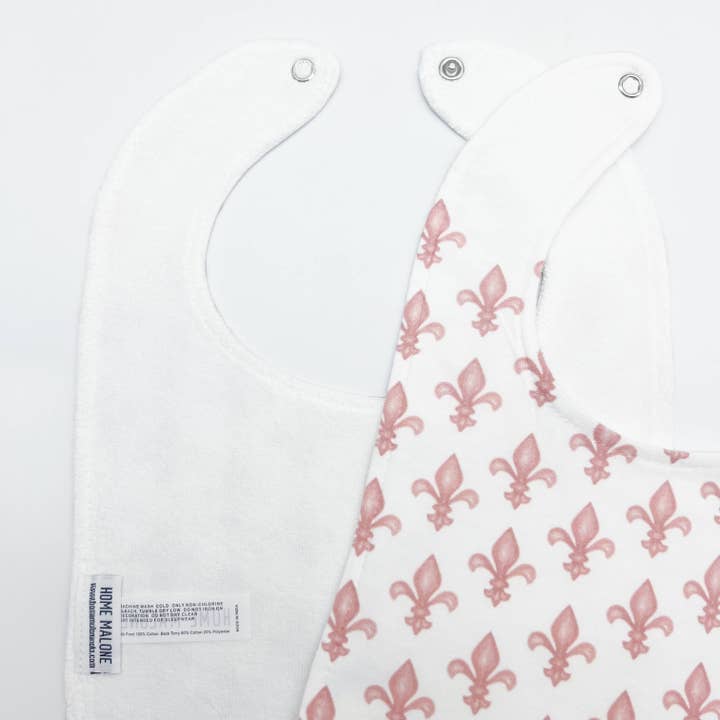 Home Malone - Wholesale Bib – Baby - Pink Fleur De Lis Baby Bib- New Orleans Girl Birthday Gift3