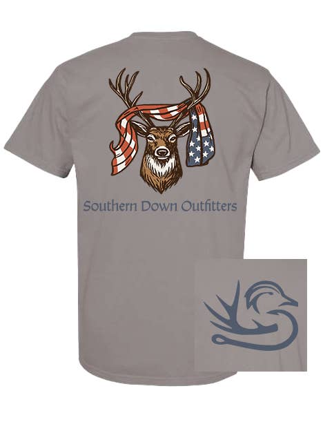 USA Deer Flag Youth Tee for wholesale by Southern Down Outfitters