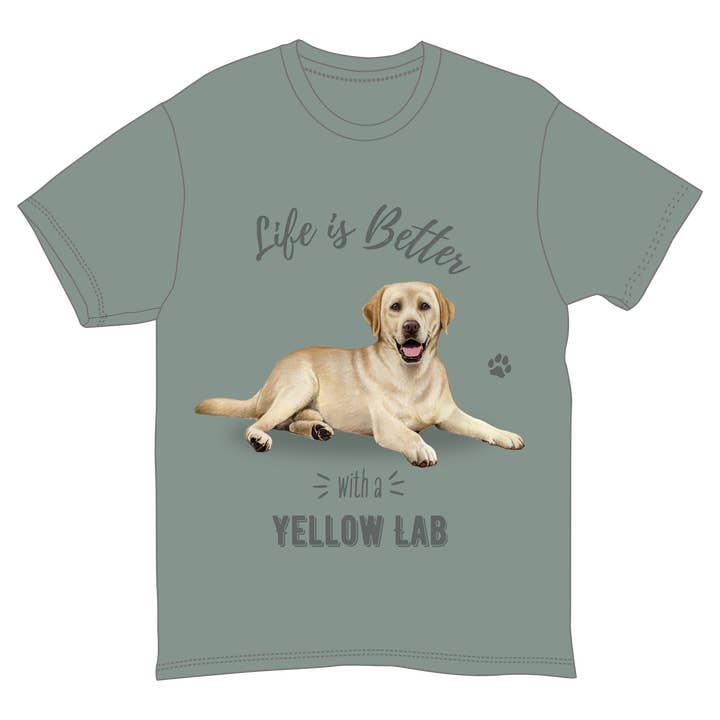 Camiseta amarilla para amantes de las mascotas de Labrador, 100% algodón, unisex para venta al por mayor de E&S Pets