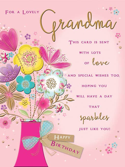 Birthday Card, Grandma, Flowers In A Vase for wholesale by Piccadilly Greetings