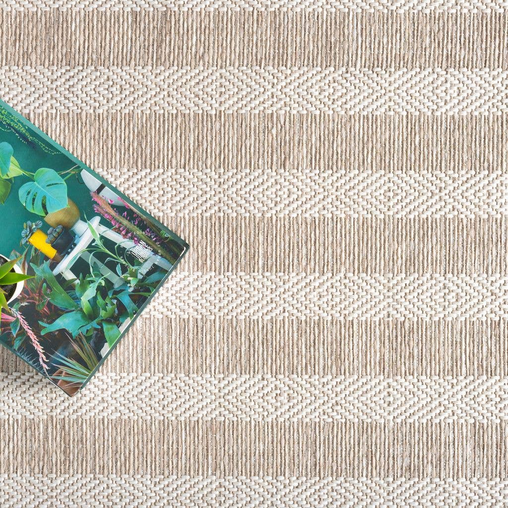 Abani Rugs – Großhandel Teppichvorleger – Ozean Gestreifter Beige Brauner Innen-/Außenbereich Teppich7