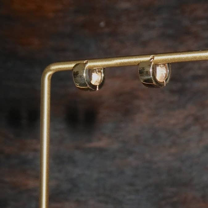 14k Fine Chloe Mini Huggie Hoops for wholesale by Natalie Borton Designs