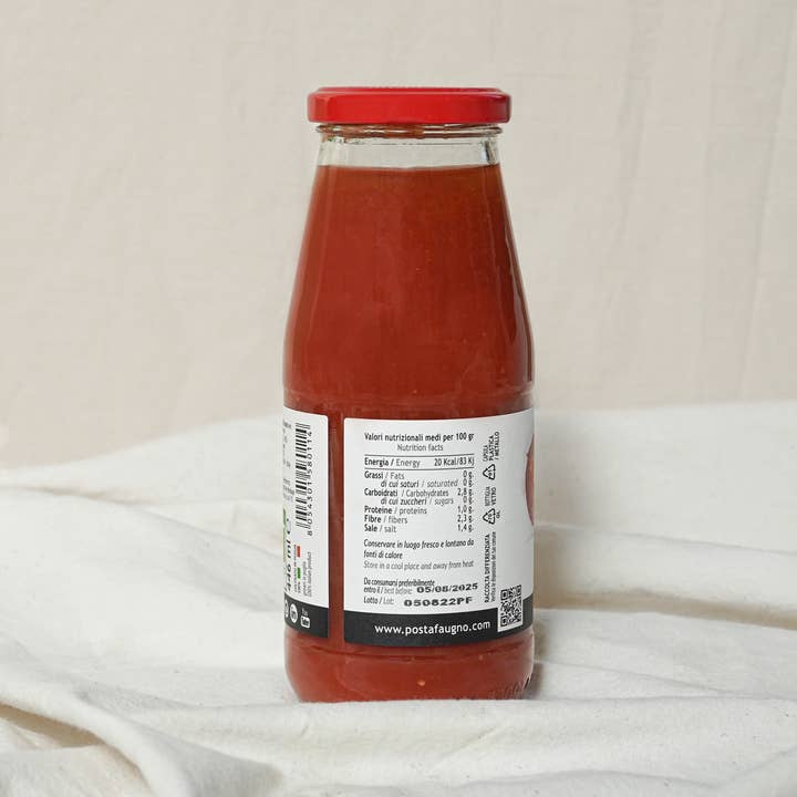 OLIO DI SERRA - Vendita all'ingrosso Salse - Passata di pomodoro (446 ml) - Agricoltura bio-musicale