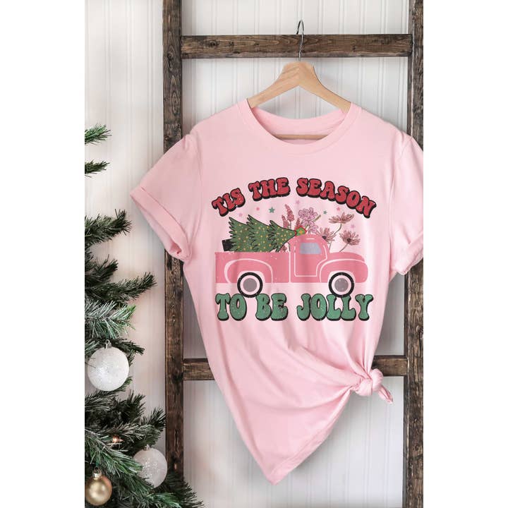 TIS THE SEASON TO BE JOLLY Graphic Tee för wholesale av A. BLUSH CO