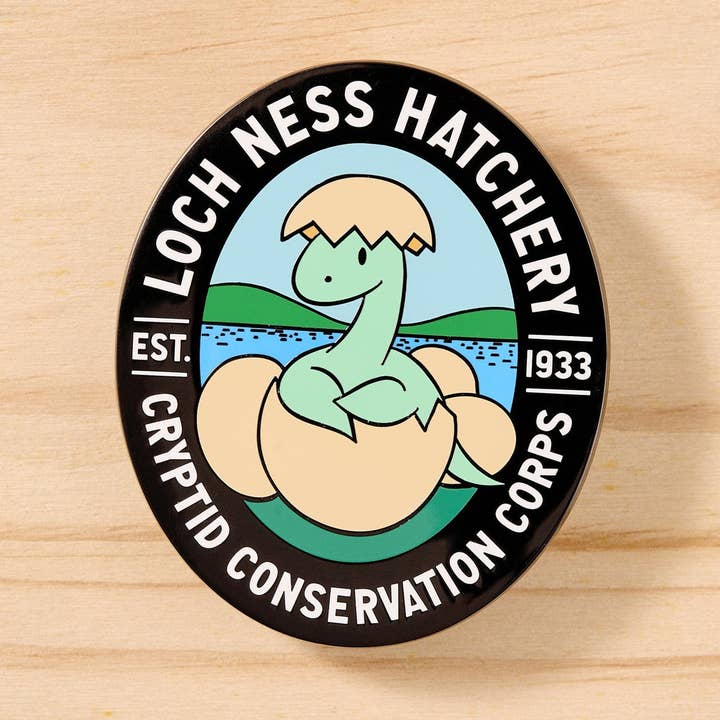 Loch Ness Hatchery XL Pin for wholesale by Dissent Pins