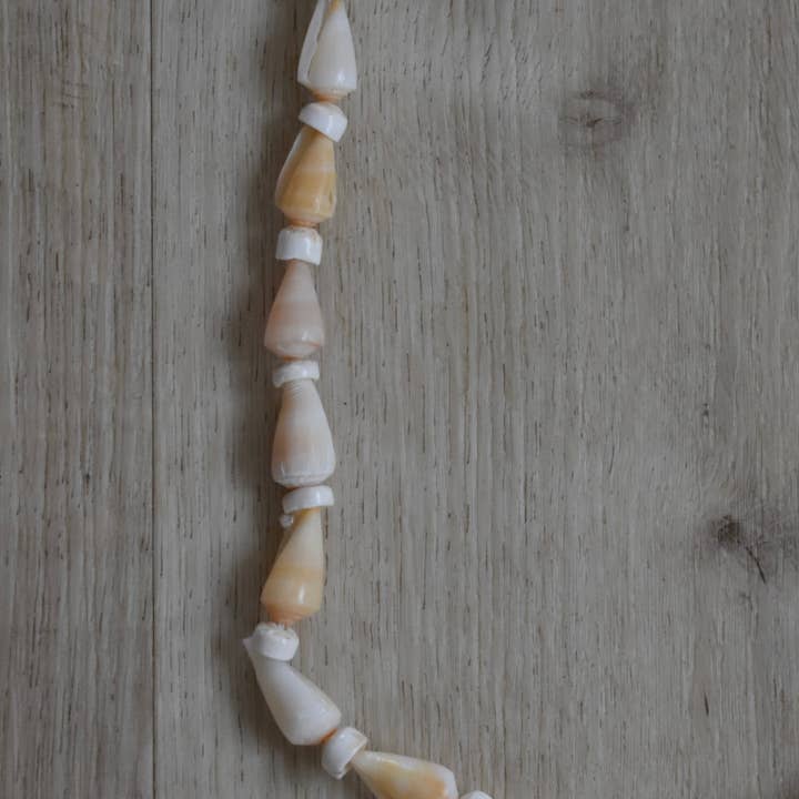 Revel Sun Hawai'i - Wholesale Beaded/Pearl Necklace - Cream Cone Shell + Puka Shell Lei3