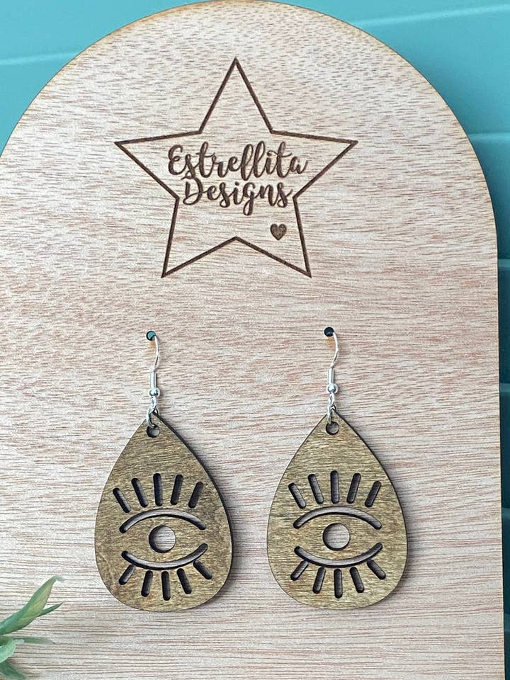 Oorbellen met mystiek oog - Evil Eye - Teardrop - Boho voor wholesale door Estrellita Designs