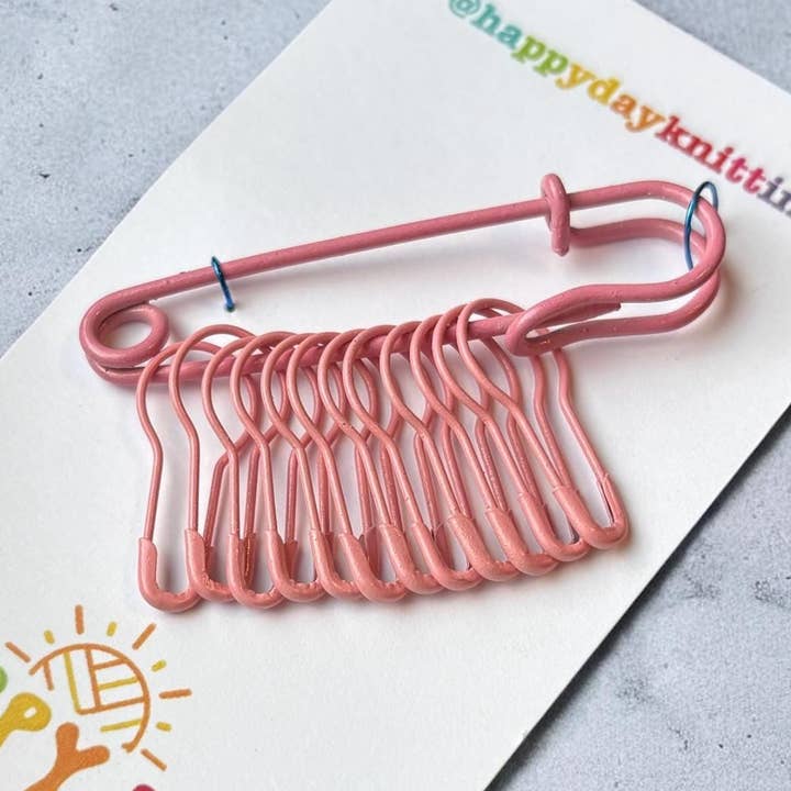 Stitch Holder with 12 Bulb Pins for Knitting - Light Pink for wholesale by Happy Day Knitting