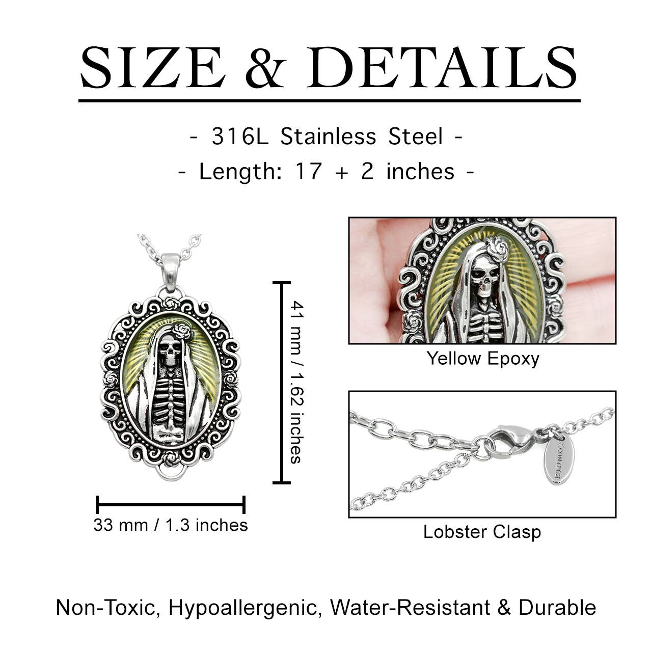 Controse - Venta al por mayor Collares con colgantes/abalorios - Collar Camafeo de Calavera de Madonna Controse3