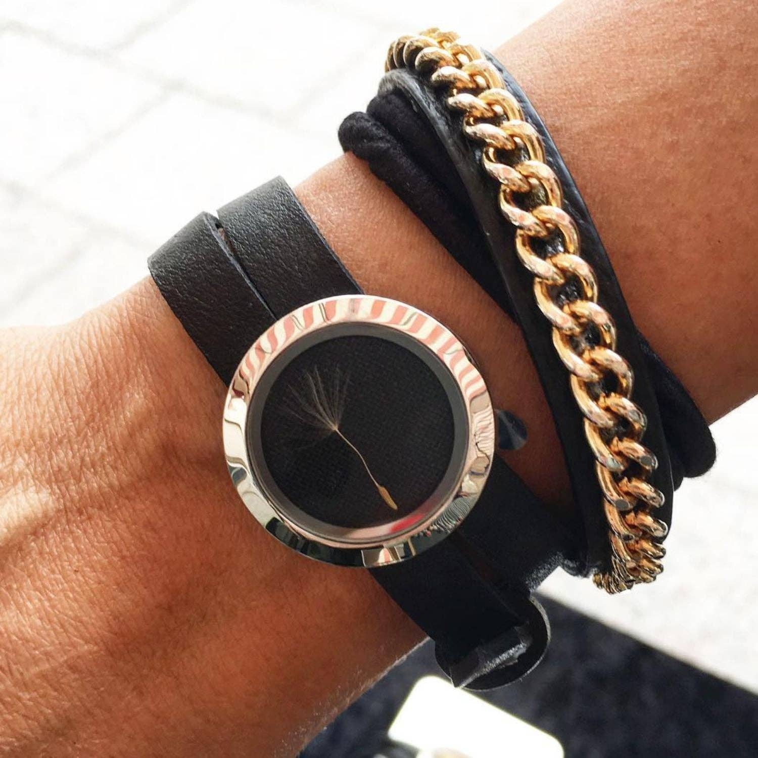 My Little Nature - Vendita all'ingrosso Braccialetto con ciondolo/pendente - Desideri nel Vento: Bracciale in Pelle con Semi di Dente di Leone10