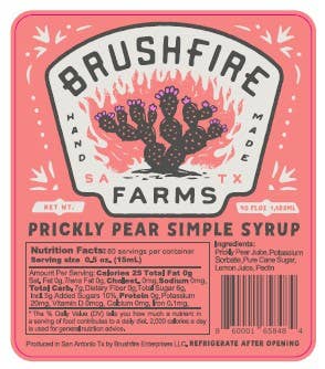 Brushfire Farms - Wholesale Cocktail Mix/Syrup - Prickly Pear Simple Syrup - Bulk Jug6