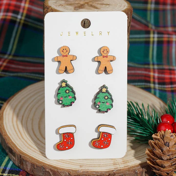 ACCITY - Wholesale Stud/Post Earrings - CHRISTMAS EARRINGS NEW ARRIVAL ELK EARRINGS SET_CWMM2616