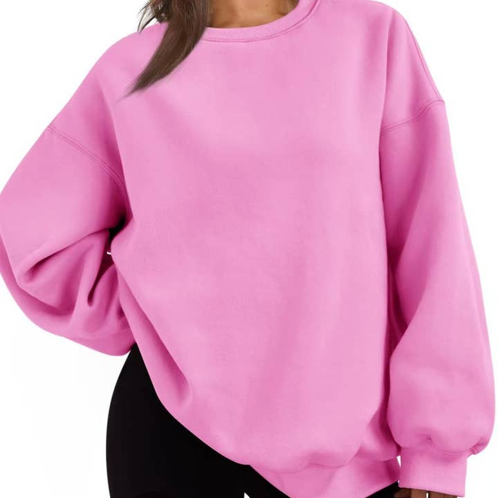 Masyal - Wholesale Sweatshirt - Women's - Women Oversize Solid Mock Neck Sweatshirt for Game Day9