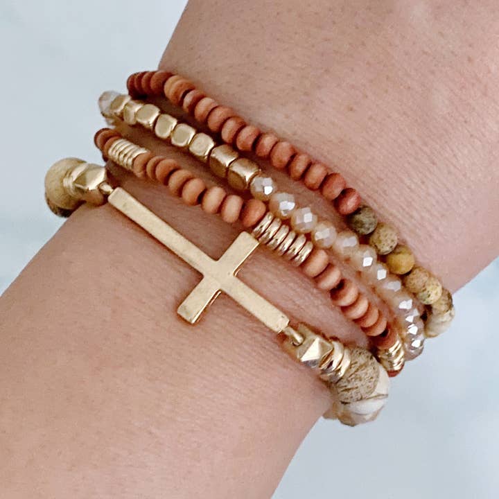 Ellison+Young - Wholesale Jewelry Set - Set Of 4, Stone And Wooden Beads Bracelet9