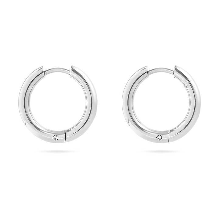 WJW - Wholesale Hoop earrings - 18K Gold PVD Stainless Steel Circle Huggie Hoop Earrings / ERJ0024