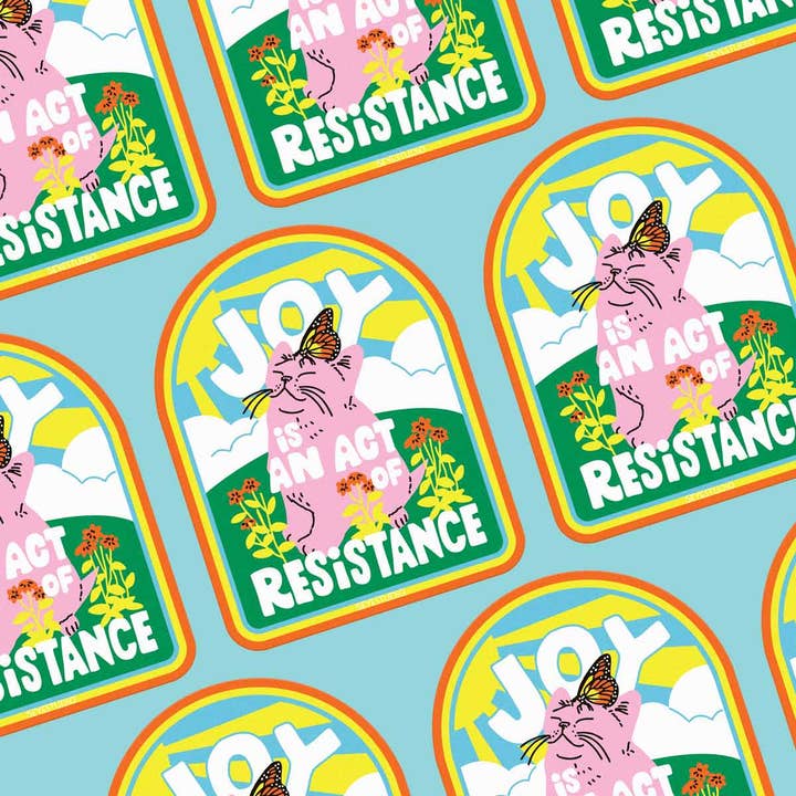 5 Eye Studio - Wholesale Sticker - Joy is an Act of Resistance Kitten Vinyl Sticker2