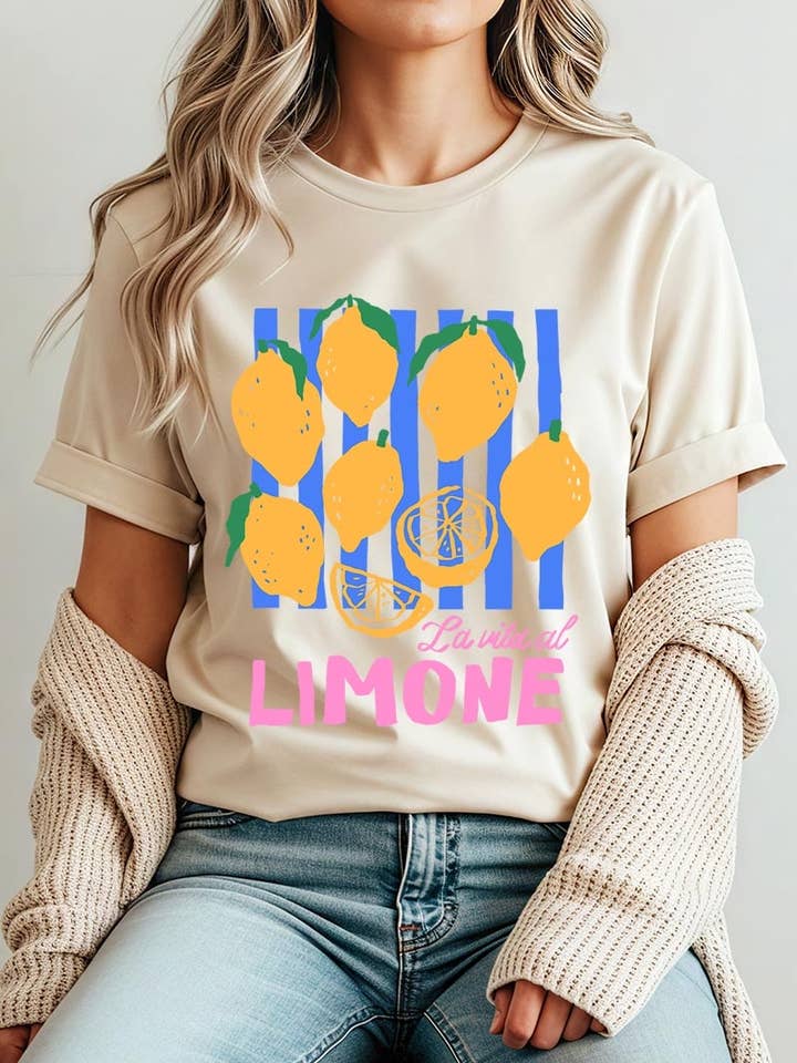 Limone Graphic Plus Tee for wholesale by Pink Irene Wholesale