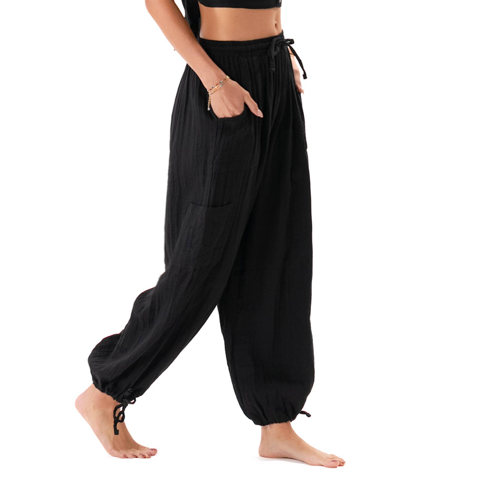 Lotus and Luna - Wholesale Pants - Women's - Black Adventure Cargo Pants