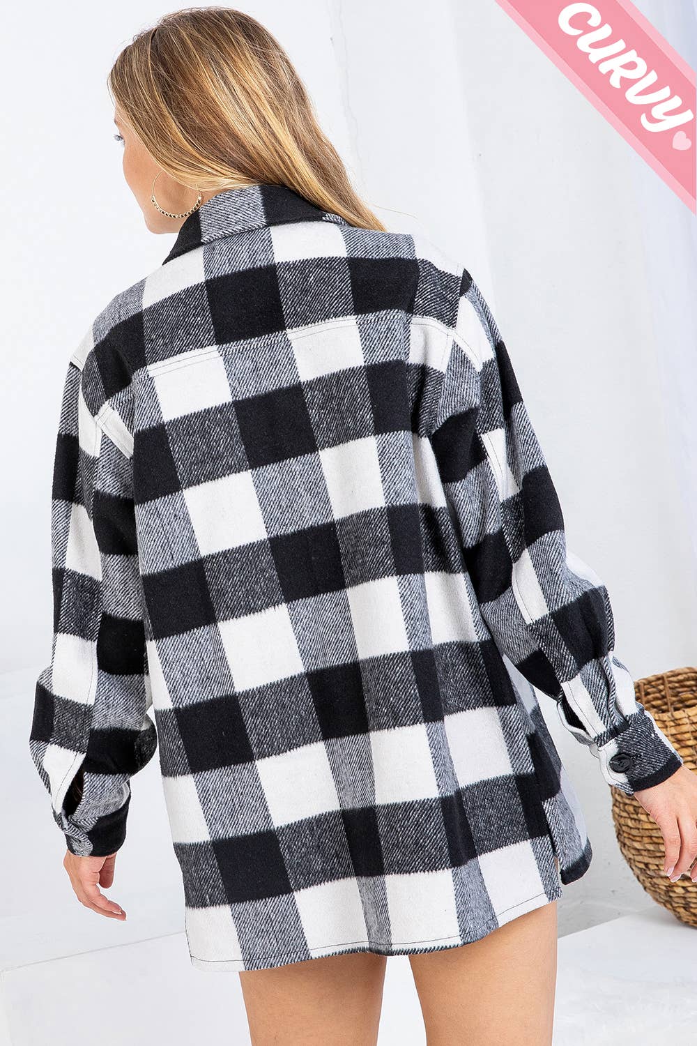 Sweet Lovely by Jen - Wholesale Shirt Jacket/Shacket - Women's - OUTERWEAR PLUS SIZE  FLANNEL  SHACKET 28