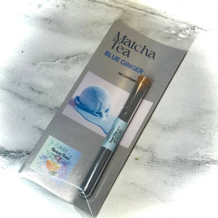 Blå Ingefær Matcha Te Testtube med Isopskrift Kort for engroshandel hos FlowerTeas