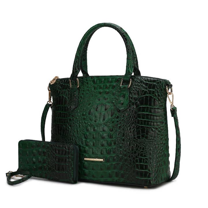 MKF Collection - Wholesale Tote Bag - Women's - MKF Collection Liora Croc Embossed Tote and Set Handbag.8