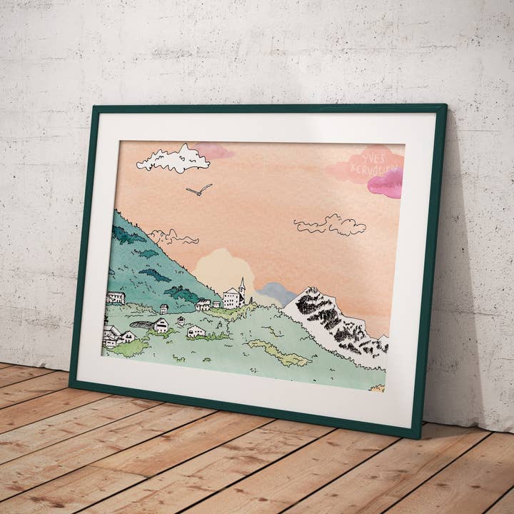 Pallud -Albertville- France//Affiche A4-A3//Architecture, Art. pour la vente par Yves Kervoelen