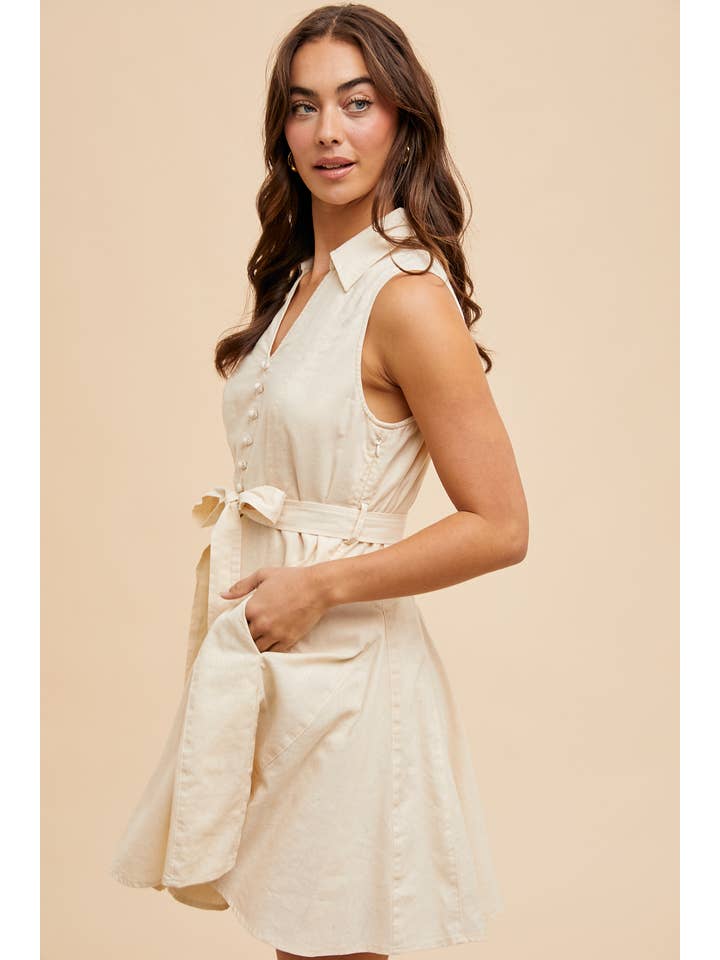 In Loom - Wholesale Dress - Women's - SLEEVELESS LAPEL MINI DRESS1