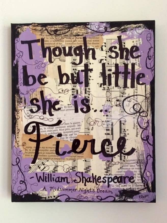 WILLIAM SHAKESPEARE "She is fierce" - ART PRINT for wholesale by Lexicon of Love Music Art