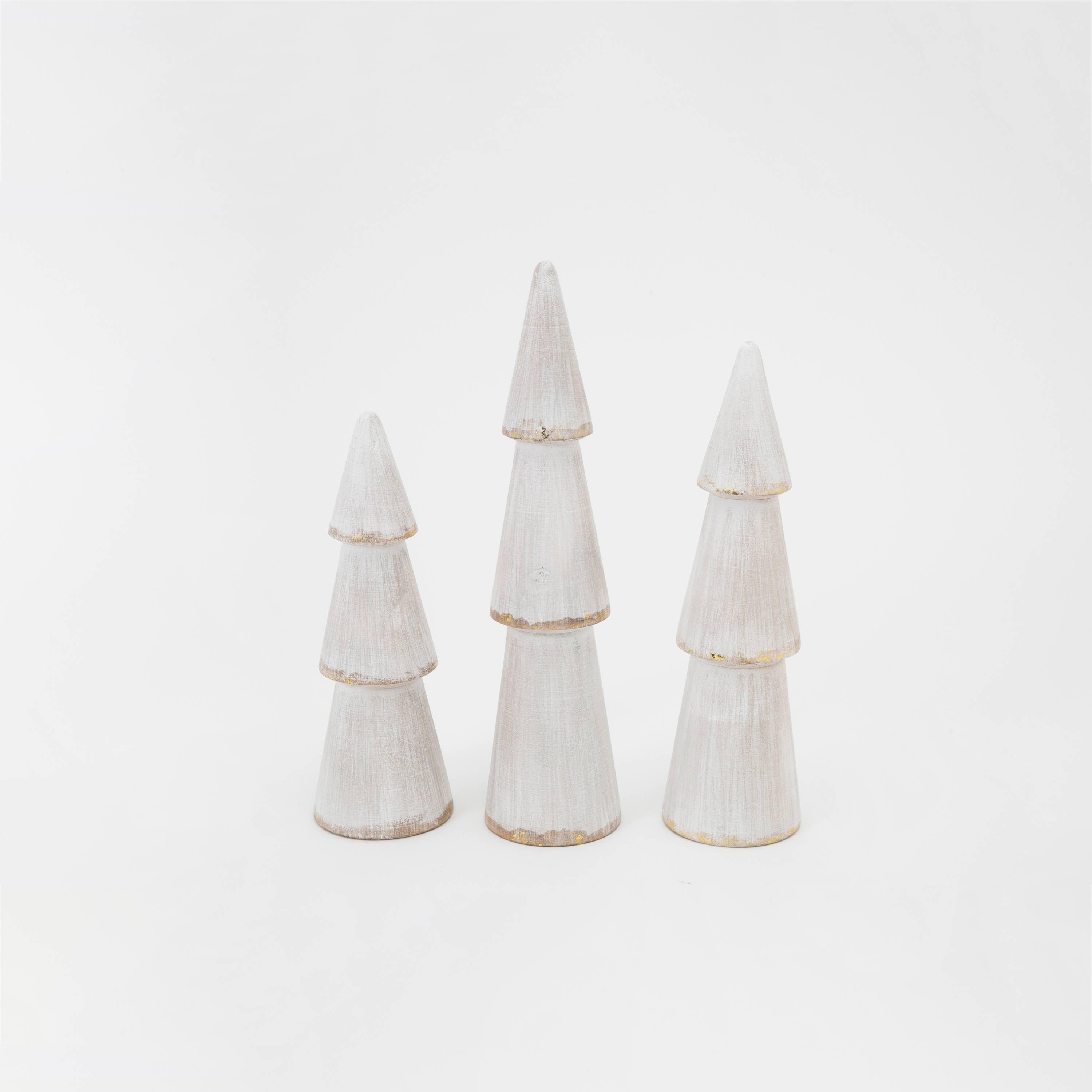 The Gerson Companies - Wholesale Christmas Decoration - Gerson Christmas S/3 Wood Christmas Trees, Lg is 15.25"H (La1