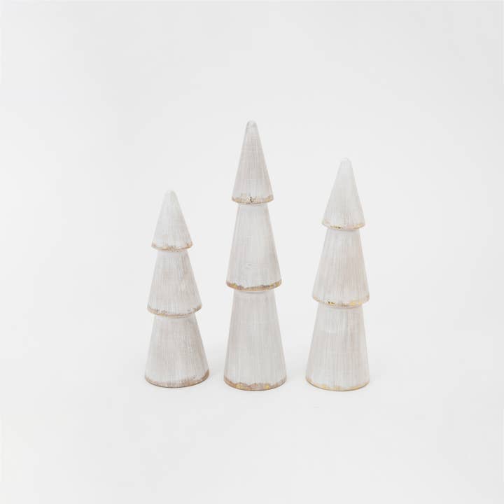 The Gerson Companies - Wholesale Christmas Decoration - Gerson Christmas S/3 Wood Christmas Trees, Lg is 15.25"H (La1