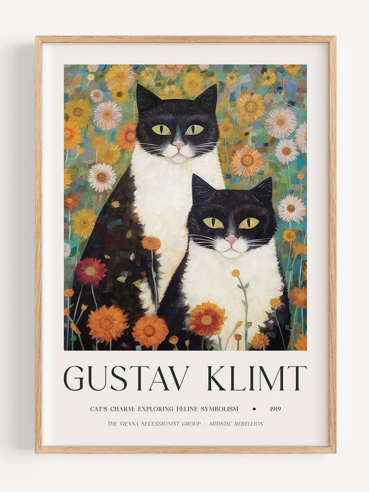 Gustav Klimt Cats I47-33 for wholesale by Peardrop Prints