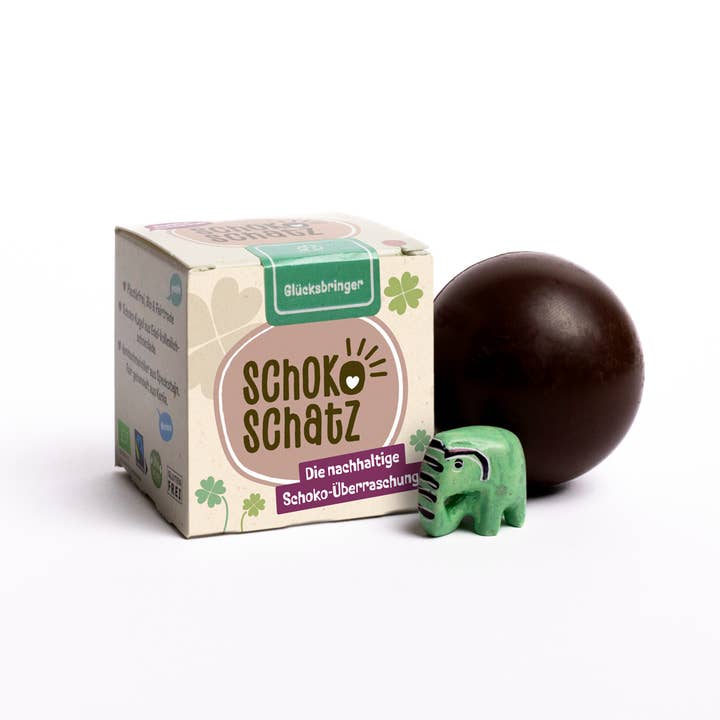 SchokoSchatz e.K. - Wholesale Chocolate - Chocolate ball with surprise - “lucky charm” (vegan) - NEW0