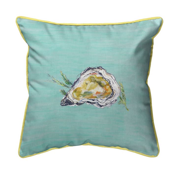 Oyster Shell - Almohada con cordón verde azulado para venta al por mayor de Betsy Drake Interiors