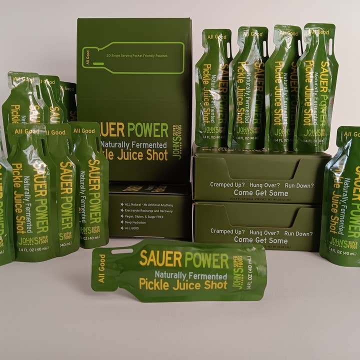 Sauer Power Naturally Fermented Pickle Juice Shots for wholesale by John's Super Foods