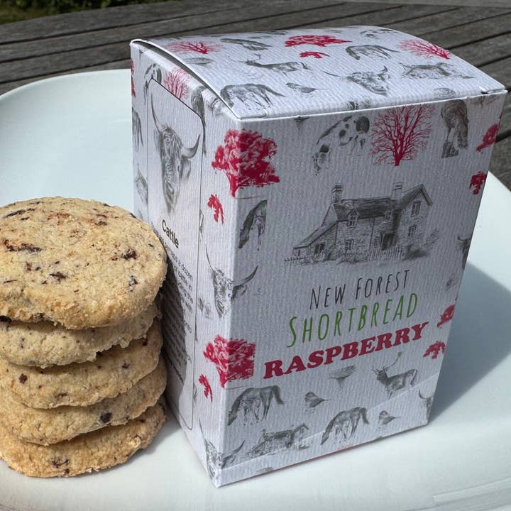 New Forest Shortbread Box of 8 Pieces - Raspberry for wholesale by New Forest Shortbread