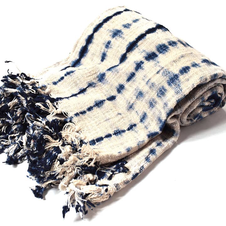 Mira Fair Trade - Wholesale Tablecloth - Shibori Throw/Tablecloth - Blue3