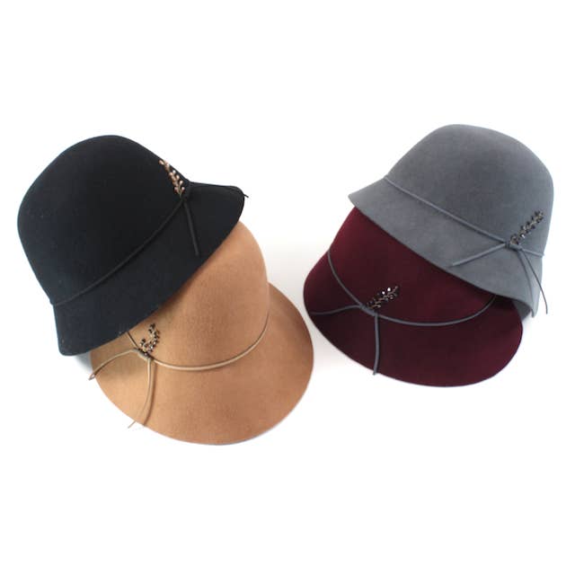 Pretty Persuasions - Wholesale Cloche Hat - Women's - H22060 Clarissa Cloche Wool Hat