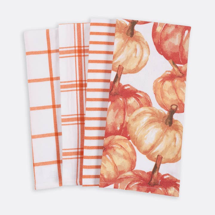 KAF Home - Wholesale Tea Towel - Fall/Harvest Kitchen Towels - Set Of 4 (2 Options)1