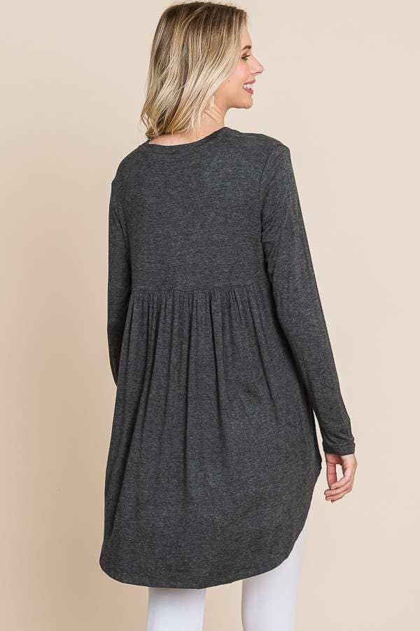 Culture Code - Wholesale Tunic - Women's - CAD1198L - CREW NECK SHIRRING BACK LSLV DRESS5