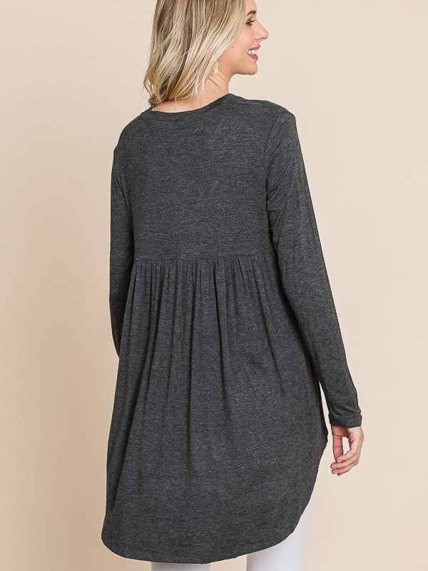 Culture Code - Wholesale Tunic - Women's - CAD1198L - CREW NECK SHIRRING BACK LSLV DRESS5