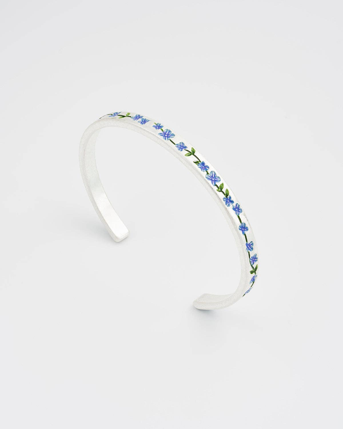 Fable England - Wholesale Cuff Bracelet - Forget Me Not Silver Bangle