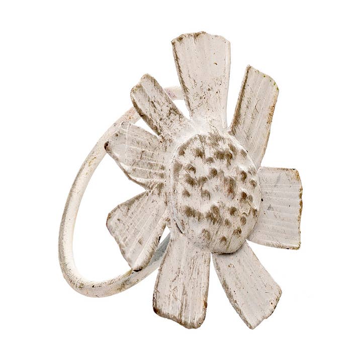 Flower Napkin Ring S, White for wholesale by Indaba Trading