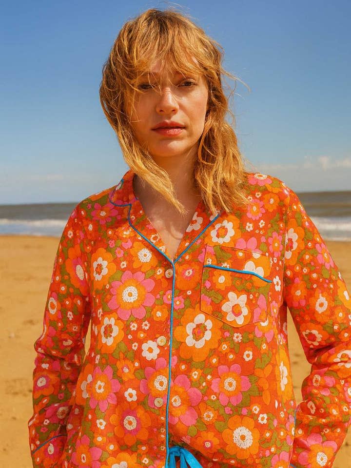 Nostalgic Flower Ecovero™ PJ Set (Pink) for wholesale by Anorak