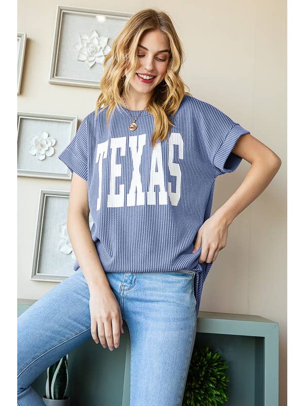 HEIMISH - Wholesale Tunic - Women's - ET7523-12 SOLID RIBBED LETTERING TOP5